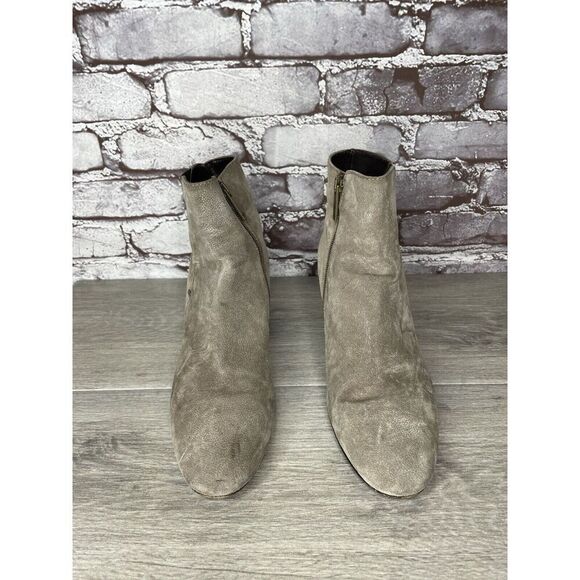 Aquatalia Taupe Suede Leather Side Zip Heel Ankle Booties Women’s Sz 10M US/41EU - Picture 11 of 16